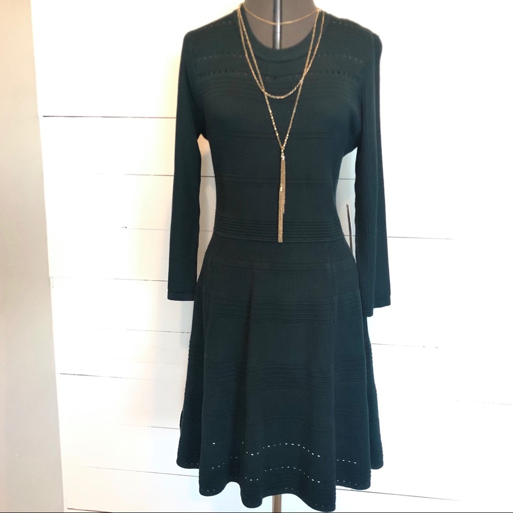 NWT Deep Green Sweater Dress with Cutouts